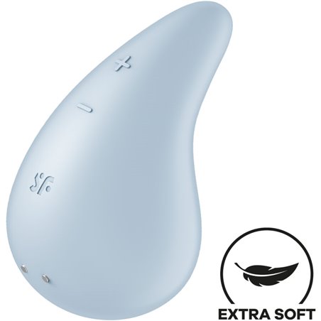 Satisfyer Dew Drop - Vibratore Blu da Appoggio a Forma di Goccia