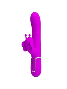 Pretty Love - Multifunction Rabbit Vibrator 4 In 1 Butterfly Fuchsia