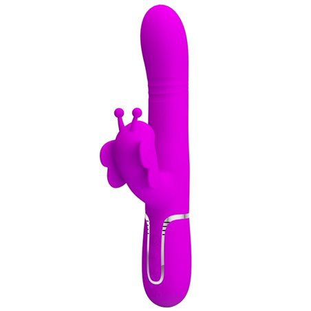 Pretty Love - Vibratore Rabbit Multifunzione in Silicone 4 in 1 Fucsia