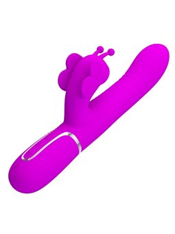 Pretty Love - Vibratore Rabbit Multifunzione in Silicone 4 in 1 Fucsia