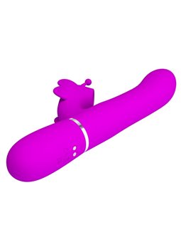 Pretty Love - Vibratore Rabbit Multifunzione in Silicone 4 in 1 Fucsia