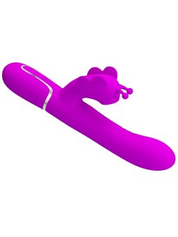 Pretty Love - Vibratore Rabbit Multifunzione in Silicone 4 in 1 Fucsia