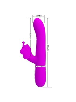 Pretty Love - Multifunction Rabbit Vibrator 4 In 1 Butterfly Fuchsia