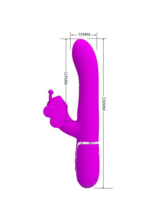 Pretty Love - Vibratore Rabbit Multifunzione in Silicone 4 in 1 Fucsia