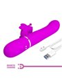 Pretty Love - Vibratore Rabbit Multifunzione in Silicone 4 in 1 Fucsia