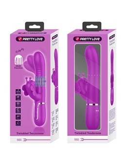 Pretty Love - Vibratore Rabbit Multifunzione in Silicone 4 in 1 Fucsia