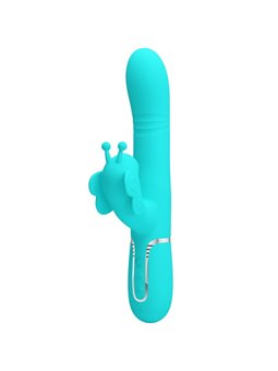 Pretty Love - Multifunction Rabbit Vibrator 4 In 1 Butterfly Aqua Green