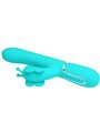 Pretty Love - Vibratore Rabbit Multifunzione in Silicone 4 in 1 Verde Acqua