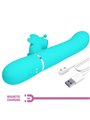 Pretty Love - Vibratore Rabbit Multifunzione in Silicone 4 in 1 Verde Acqua