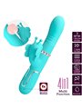 Pretty Love - Vibratore Rabbit Multifunzione in Silicone 4 in 1 Verde Acqua