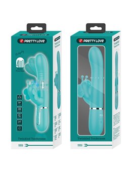 Pretty Love - Multifunction Rabbit Vibrator 4 In 1 Butterfly Aqua Green