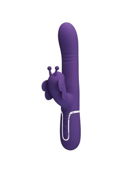 Pretty Love - Vibratore Rabbit Multifunzione in Silicone 4 in 1 Viola