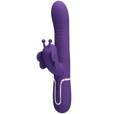 Pretty Love - Vibratore Rabbit Multifunzione in Silicone 4 in 1 Viola