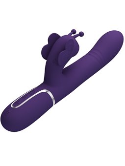 Pretty Love - Vibratore Rabbit Multifunzione in Silicone 4 in 1 Viola