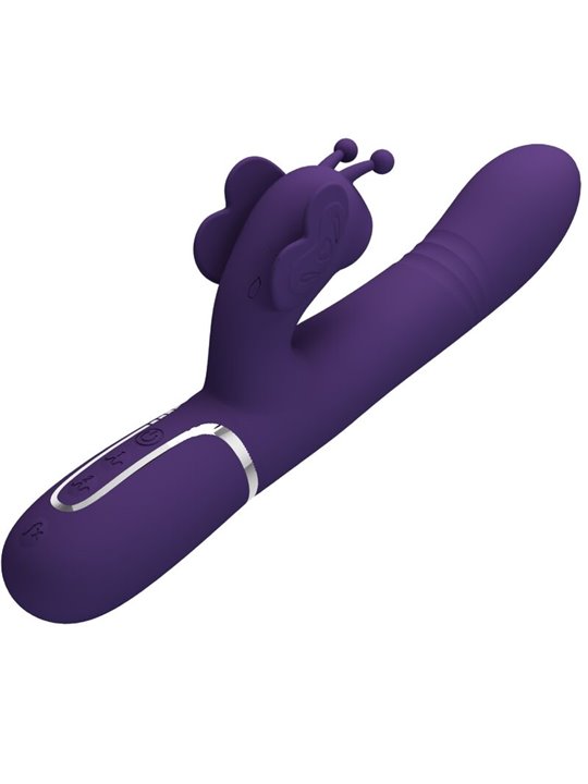 Pretty Love - Vibratore Rabbit Multifunzione in Silicone 4 in 1 Viola