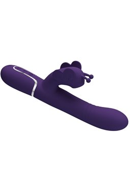 Pretty Love - Vibratore Rabbit Multifunzione in Silicone 4 in 1 Viola
