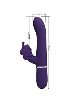 Pretty Love - Vibratore Rabbit Multifunzione in Silicone 4 in 1 Viola