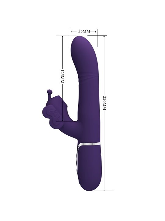 Pretty Love - Vibratore Rabbit Multifunzione in Silicone 4 in 1 Viola
