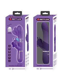 Pretty Love - Vibratore Rabbit Multifunzione in Silicone 4 in 1 Viola