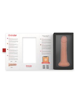 Oninder Bogotà - Dildo Vibratore Medio 9 Vel. Beige 20 Cm con App Gratuita