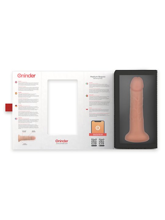Oninder - Medium Bogotá Vibrator Dildo 9 Speeds Natural 22 Cm -O- 4.5 Cm - Free App
