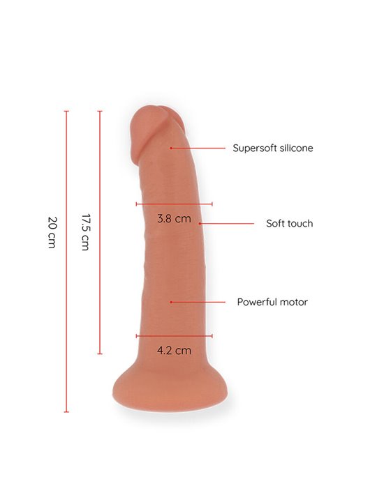 Oninder Bogotà - Dildo Vibratore Medio 9 Vel. Beige 20 Cm con App Gratuita