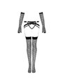 Livco Corsetti Nemalia - Giarrettiera + Calze + Guanti a Rete Taglia L/XL Nero