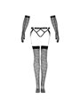 Livco Corsetti Fashion - Nemalia Set Garter + Stockings + Gloves Black