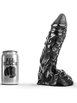 All Black - Pene Realistico in Silicone con Testicoli e Ventosa 23 CM