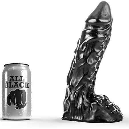 All Black - Pene Realistico in Silicone con Testicoli e Ventosa 23 CM