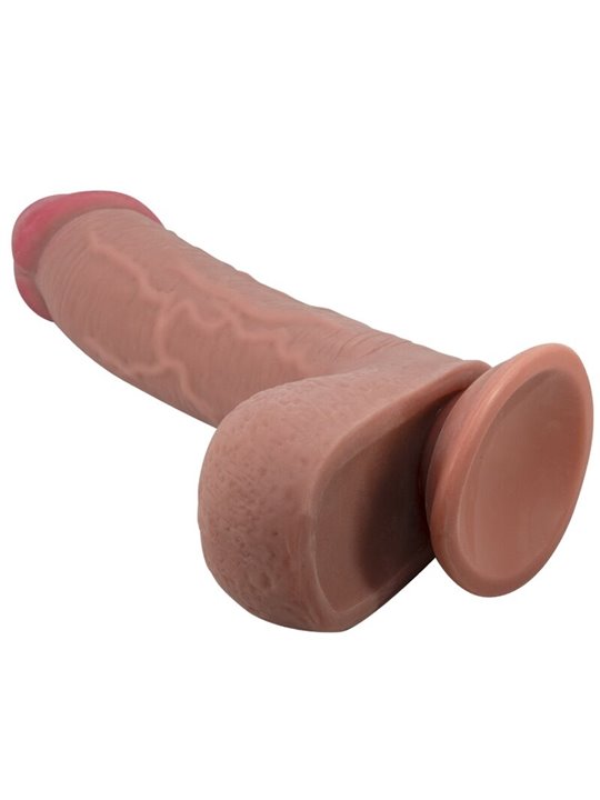 Pretty Love Sliding Skin - Dildo Realistico con Ventosa e Testicoli 23,4 Cm Marrone