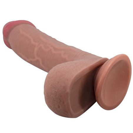 Pretty Love Sliding Skin - Dildo Realistico con Ventosa e Testicoli 23,4 Cm Marrone