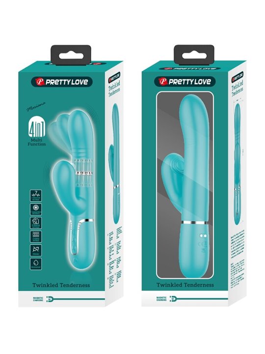 Pretty Love Mariana - Vibratore Rabbit Punto G Multifunzione 4 in 1 Verde