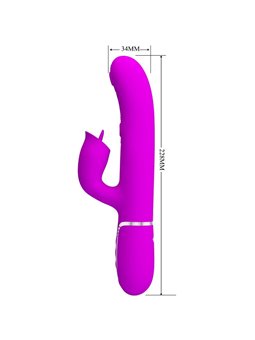 Pretty Love Mariana - Vibratore Rabbit 4 in 1 con Funzione Lingua Fucsia