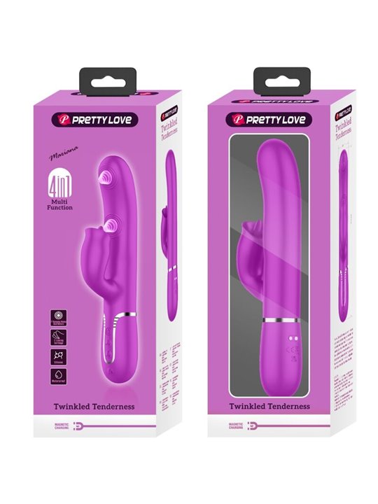 Pretty Love Mariana - Vibratore Rabbit 4 in 1 con Funzione Lingua Fucsia