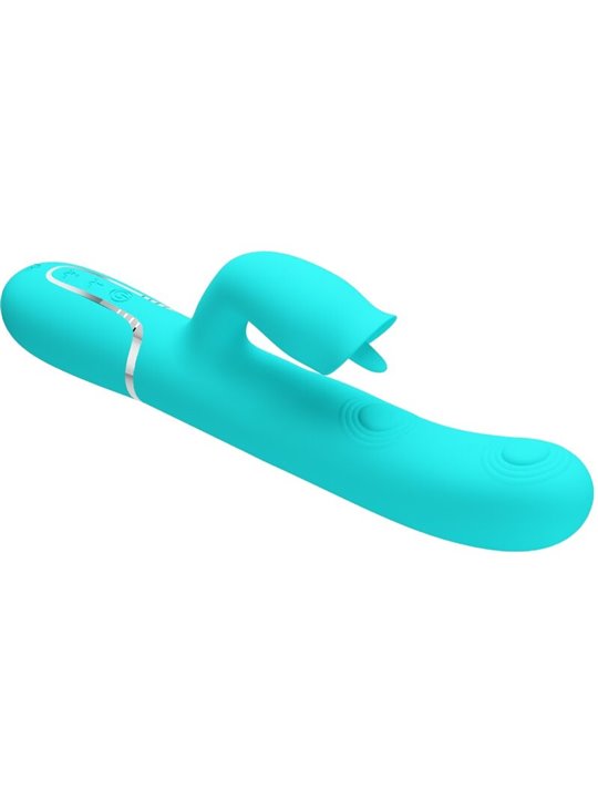 Pretty Love Gigi - Vibratore Rabbit 4 in 1 con Funzione Lingua Verde Acqua
