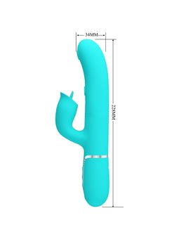 Pretty Love Gigi - Vibratore Rabbit 4 in 1 con Funzione Lingua Verde Acqua