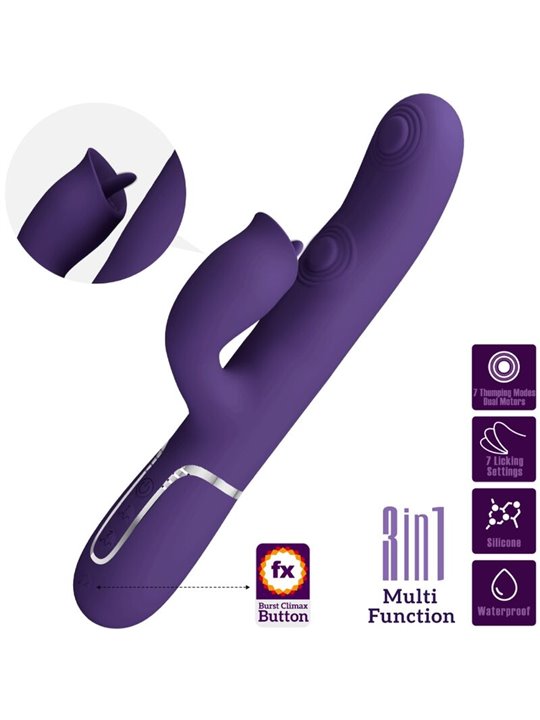 Pretty Love Gigi - Vibratore Rabbit 4 in 1 con Funzione Lingua Viola