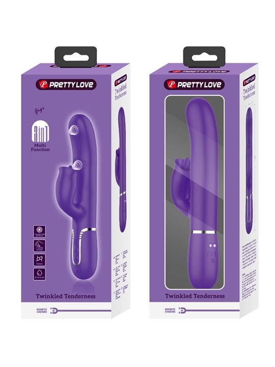 Pretty Love Gigi - Vibratore Rabbit 4 in 1 con Funzione Lingua Viola