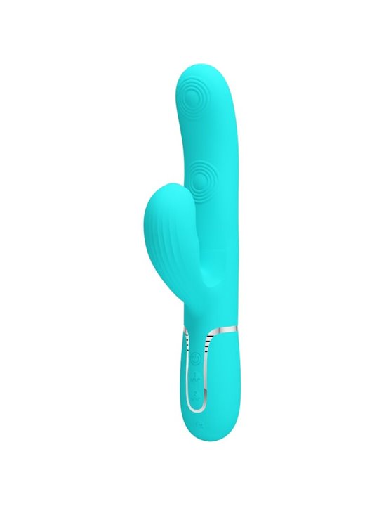 Pretty Love Perlita - Vibratore Rabbit Punto G Multifunzione 3 in 1 Verde