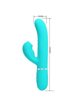 Pretty Love Perlita - Vibratore Rabbit Punto G Multifunzione 3 in 1 Verde
