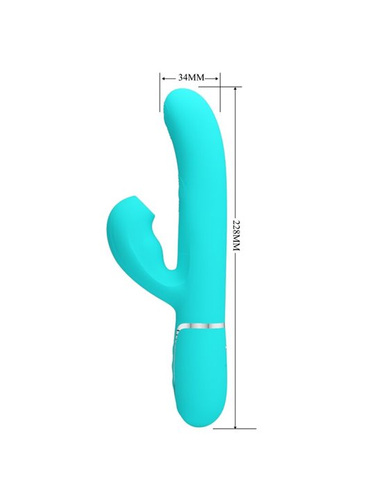 Pretty Love Perlita - Vibratore Rabbit Punto G Multifunzione 3 in 1 Verde