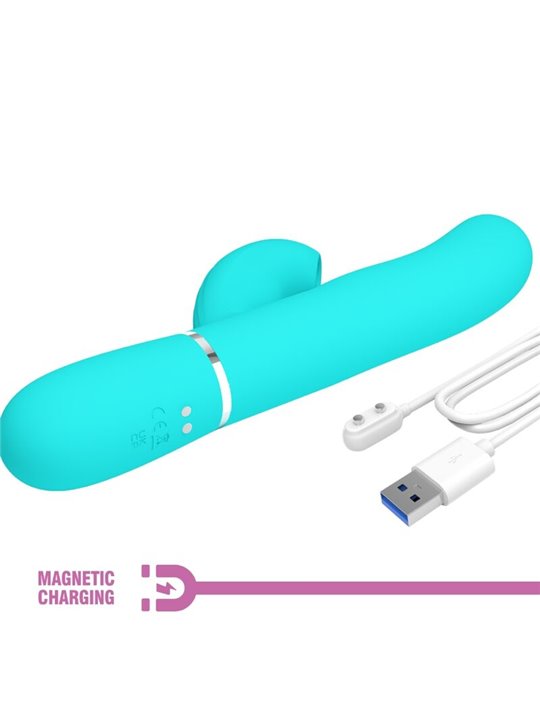 Pretty Love Perlita - Vibratore Rabbit Punto G Multifunzione 3 in 1 Verde