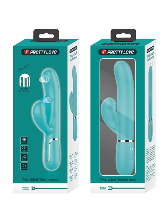 Pretty Love Perlita - Vibratore Rabbit Punto G Multifunzione 3 in 1 Verde
