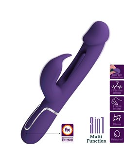 Pretty Love Kampas - Vibratore Rabbit Realistico Multifunzione 3 in 1 Viola