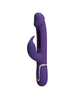 Pretty Love - Kampas Rabbit 3 In 1 Multifunction Vibrator With Tongue Violet