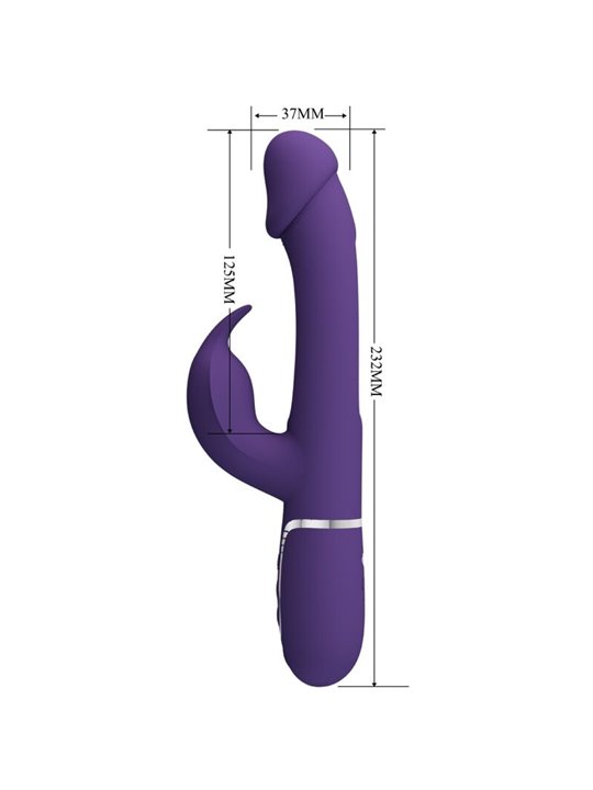 Pretty Love Kampas - Vibratore Rabbit Realistico Multifunzione 3 in 1 Viola