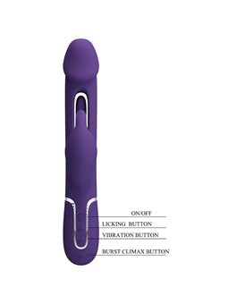 Pretty Love - Kampas Rabbit 3 In 1 Multifunction Vibrator With Tongue Violet