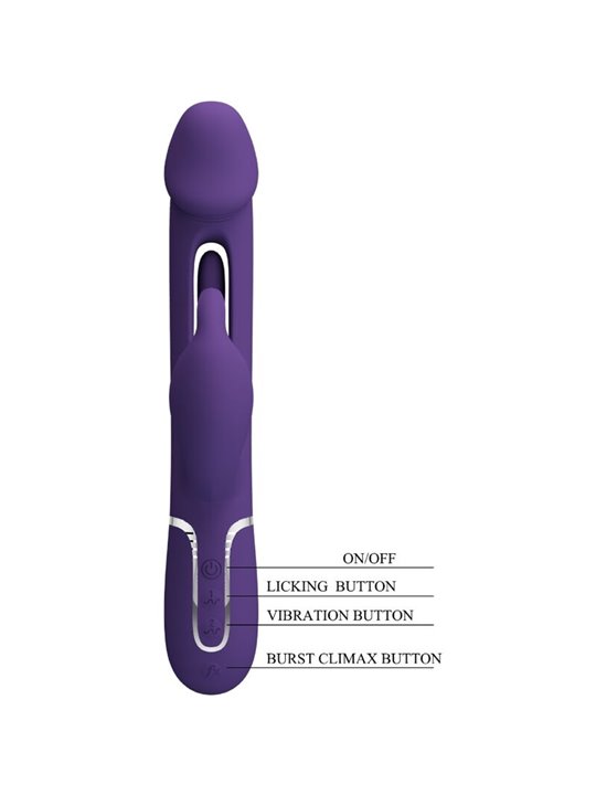 Pretty Love - Kampas Rabbit 3 In 1 Multifunction Vibrator With Tongue Violet