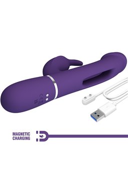 Pretty Love Kampas - Vibratore Rabbit Realistico Multifunzione 3 in 1 Viola
